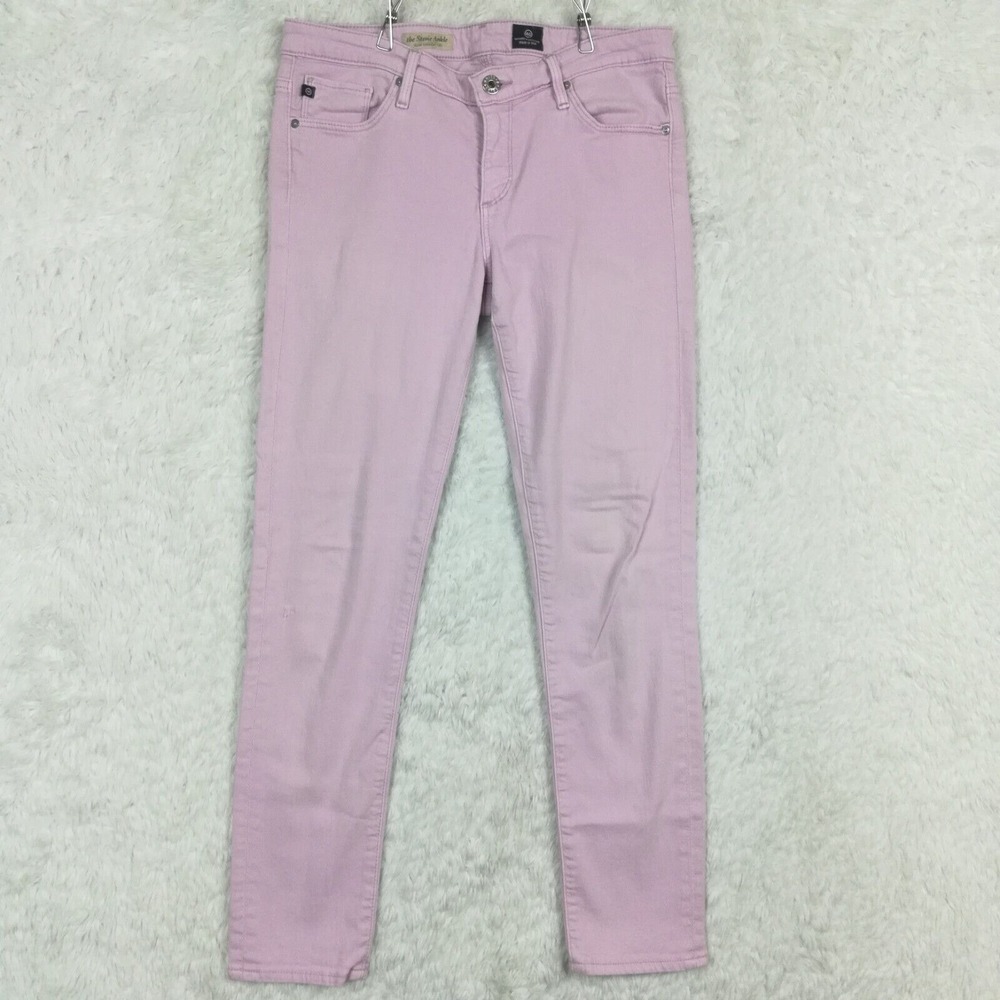 AG Adriano Goldschmied Womens Jeans Stevie Slim Straight Ankle Denim Lavender 28
